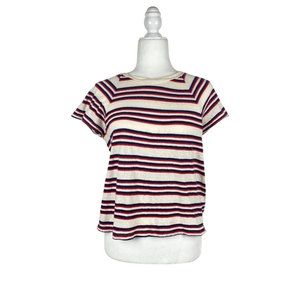 🦋Madewell Striped Boxy Short Sleeve Top Womens Small